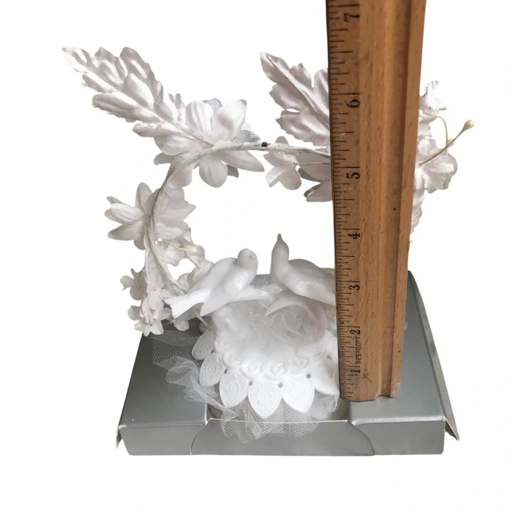 Vintage Wilton Wedding Cake Topper With Doves & Flowers